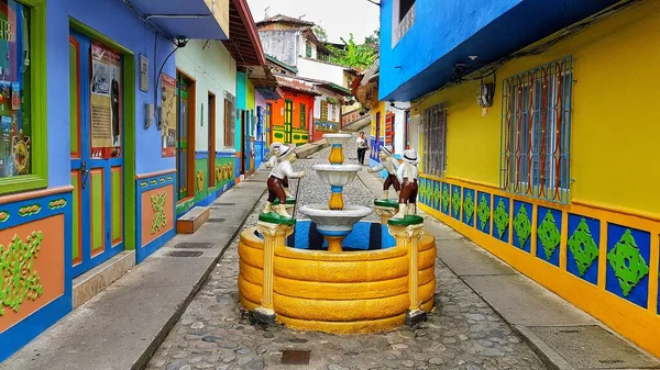 Bela Colora Colombiana Town Tourist Destination Seus Fortes São Complementares — Fotografia de Stock