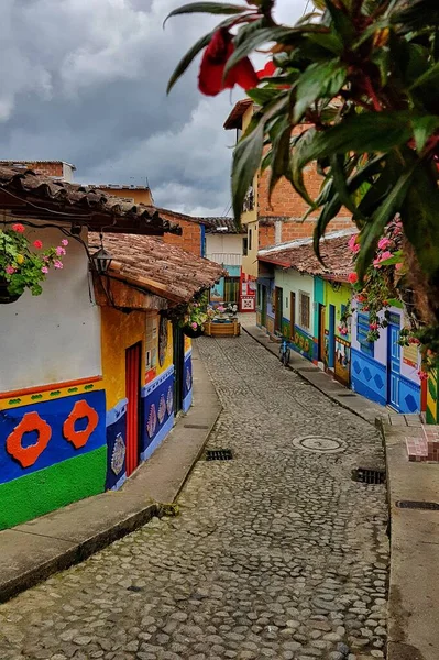Pięknie Kolorowo Kolorowo Kolorowy Town Destynacja Turystyczna Streety Turystyczne Pełne — Zdjęcie stockowe