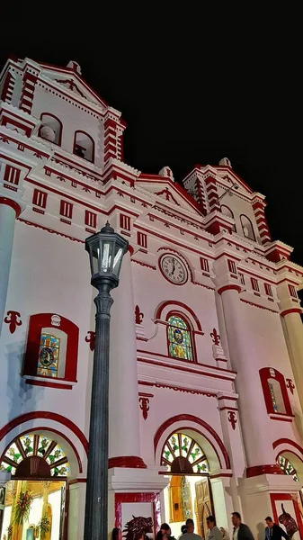 Beautiful Colorful Colombian Town Tourist Destination Its Streets Areets ปแบบของ — ภาพถ่ายสต็อก