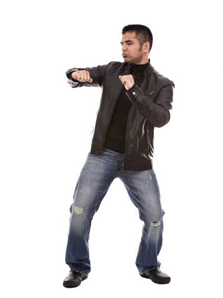 Guapo casual hombre bailando — Foto de Stock