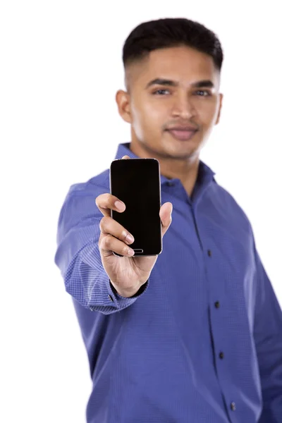 East asian businessman with phone — Stock Photo, Image