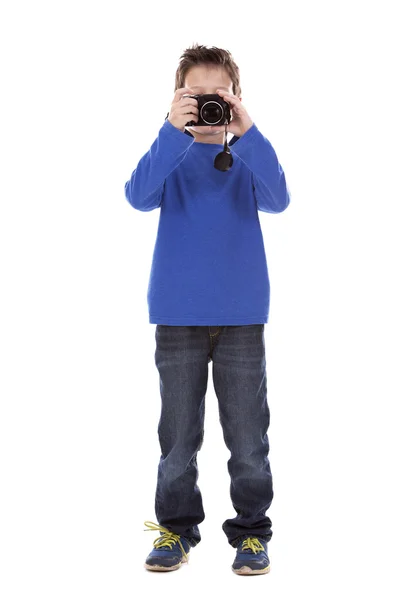 Chlapec, fotografování — Stock fotografie