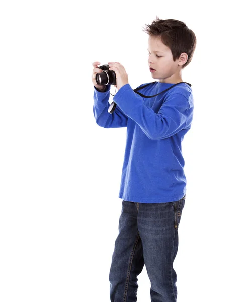 Junge macht ein Foto — Stockfoto