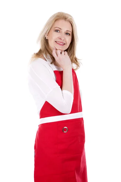 Female cook in apron — Stock Photo, Image