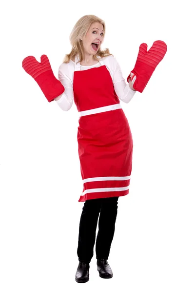 Female cook in apron — Stock Photo, Image