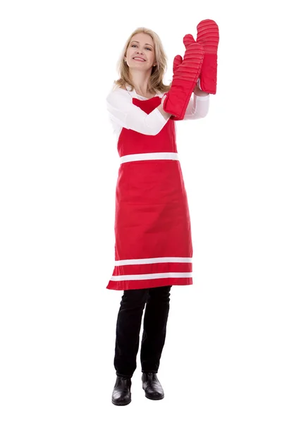 Female cook in apron — Stock Photo, Image