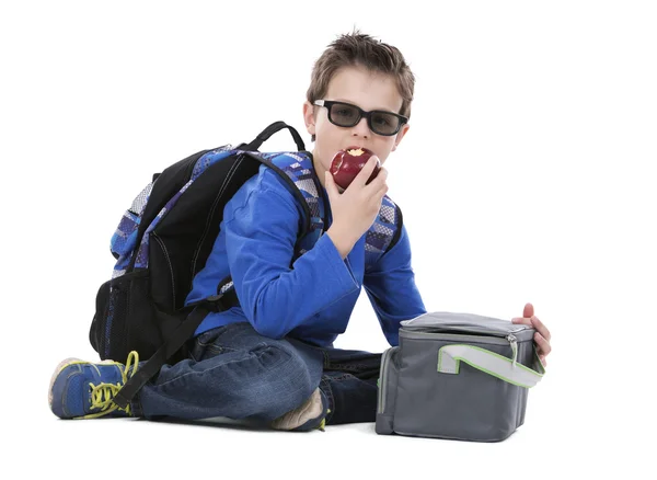Sırt çantası takmış çocuk — Stok fotoğraf