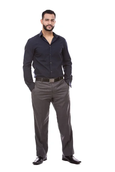 Successful businessman on white — Stock Photo, Image