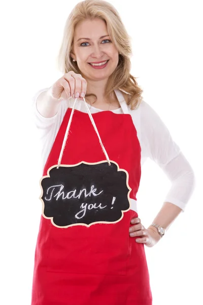 Female cook in apron — Stock Photo, Image