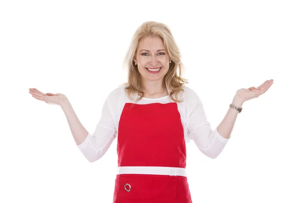 Female cook in apron — Stock Photo, Image