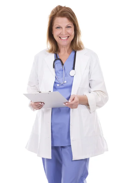 Caucasian doctor on white — Stock Photo, Image