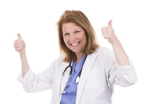 Caucasian doctor on white — Stock Photo, Image