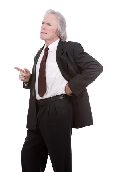 Uomo d'affari anziano su bianco — Foto Stock