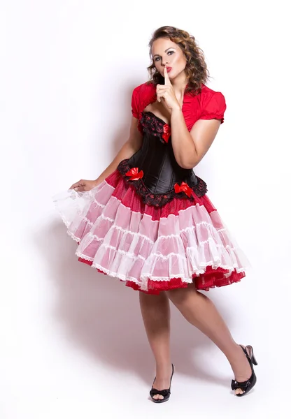 Brunette pinup style — Stock Photo, Image