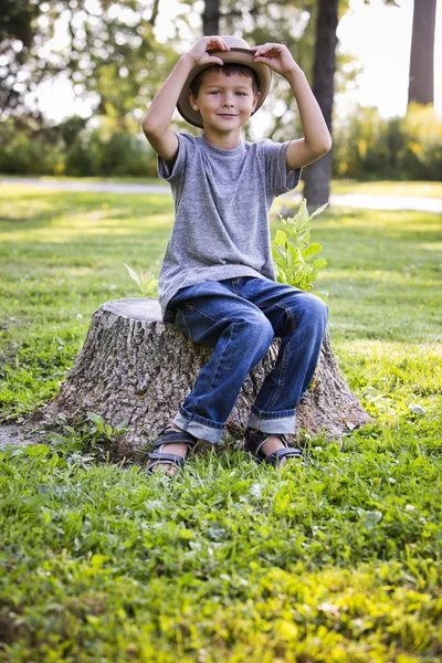 Portrait of a little boy wearing hat — Stock Photo, Image