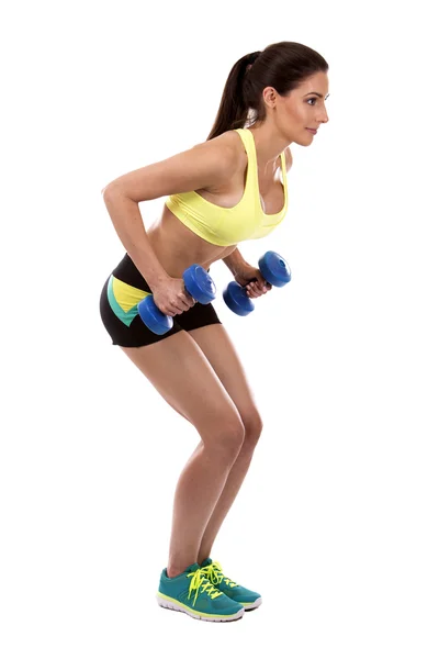 Fitness woman on white background — Stock Photo, Image