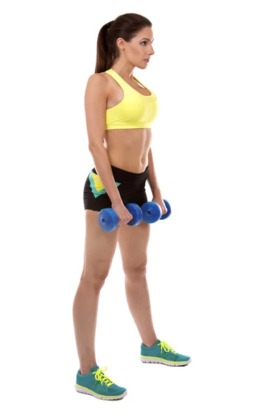 Fitness woman on white background — Stock Photo, Image