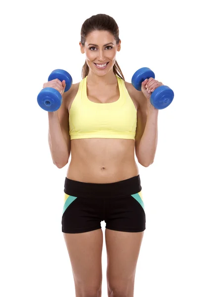 Fitness woman on white background — Stock Photo, Image