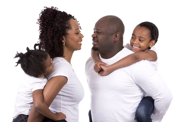 Zwarte casual familie — Stockfoto