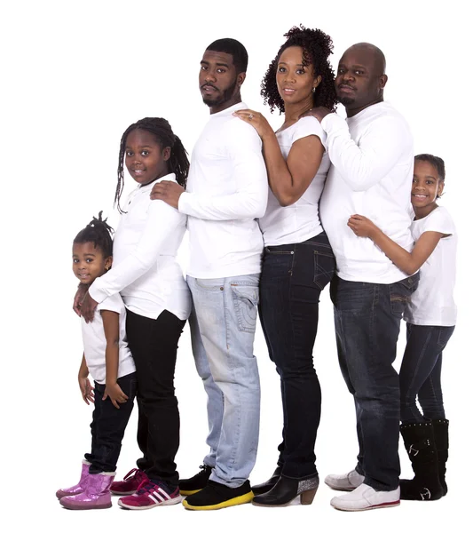 黒のカジュアルな家族 — ストック写真