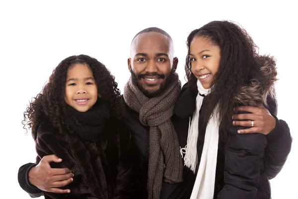 Vader met twee dochters — Stockfoto