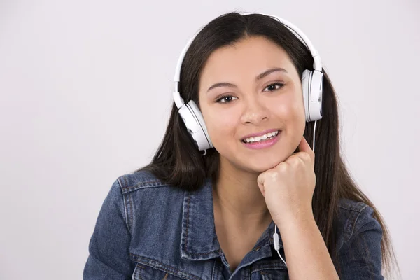 Teen and headset — Stock Photo, Image