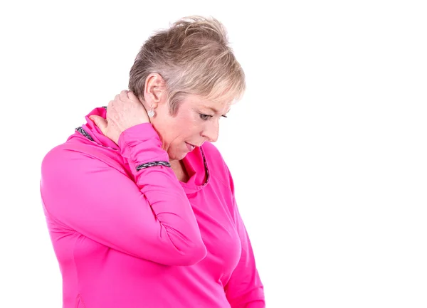 Frau mit Nackenschmerzen — Stockfoto