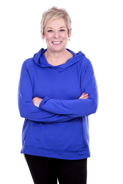 Fitte Frau auf weiß — Stockfoto