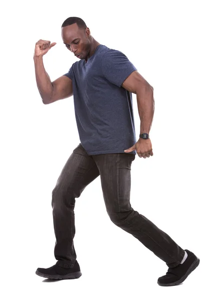 Handsome black man dancing with excitement — Stock Photo, Image