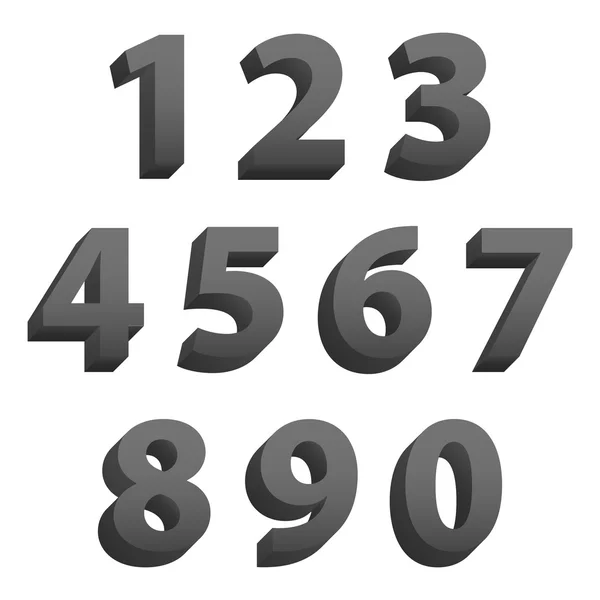 3d numbers set — Stock Vector