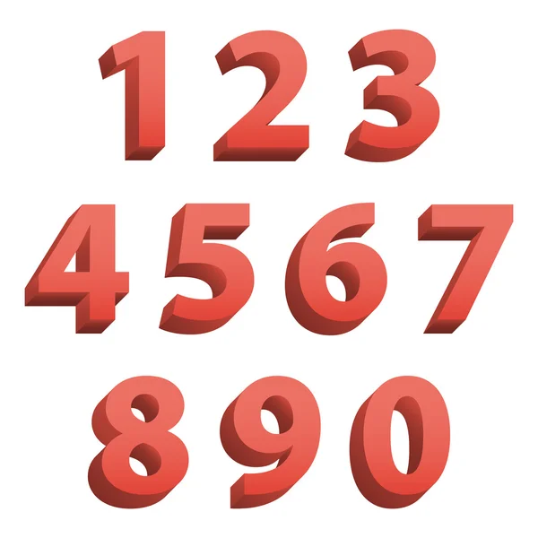 3d numbers set — Stock Vector