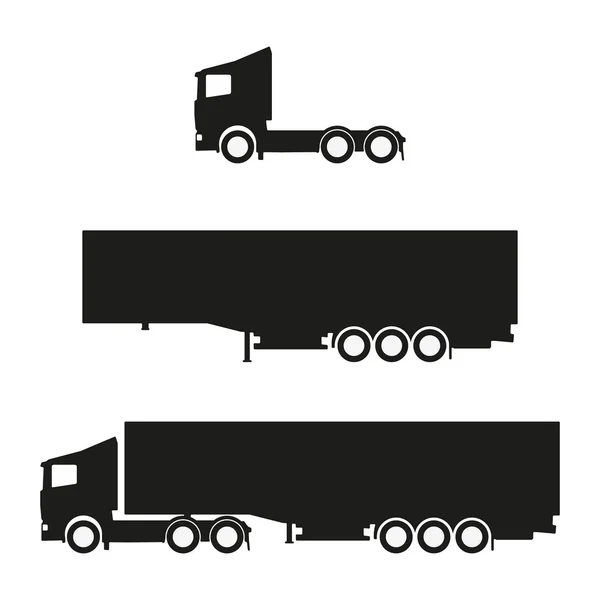 Vrachtwagen silhouet set — Stockvector