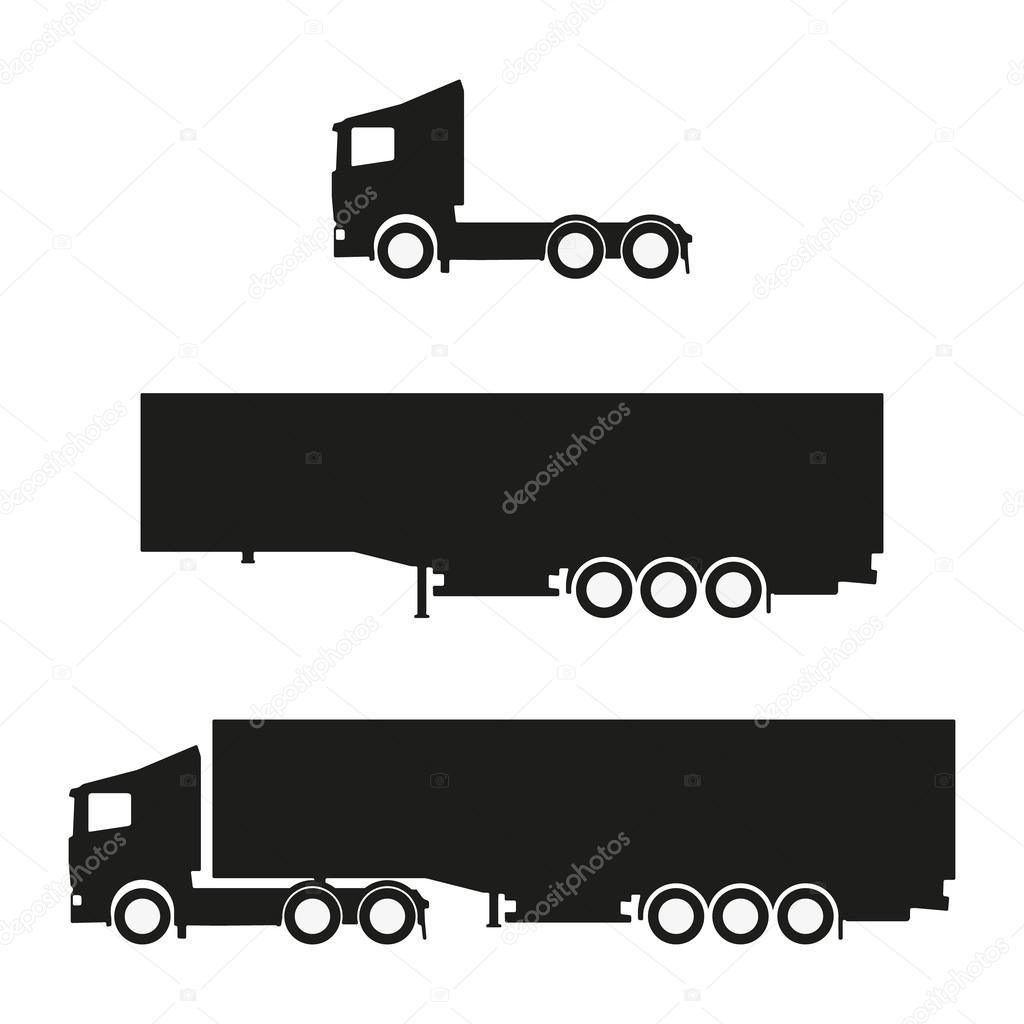 Lorry silhouette set