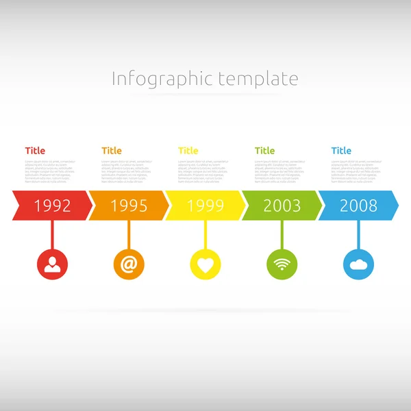 Modello di infografica della timeline — Vettoriale Stock