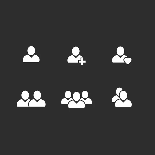 Ícones de símbolo de usuário —  Vetores de Stock
