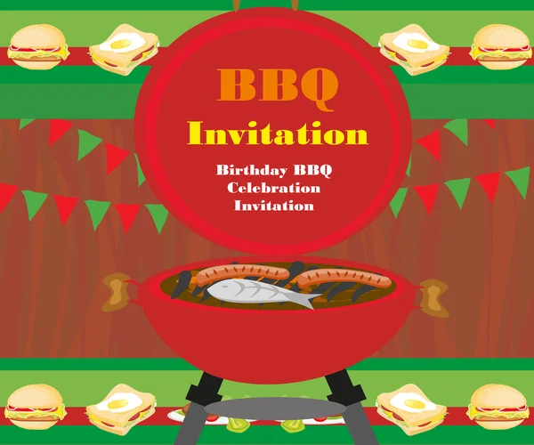 Invitación fiesta barbacoa — Archivo Imágenes Vectoriales