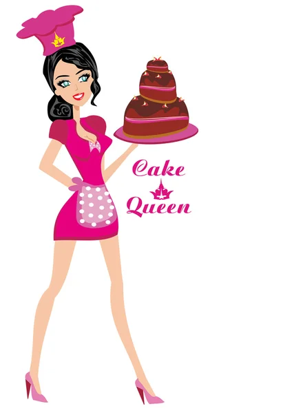 Cake girl Queen — Stock Vector