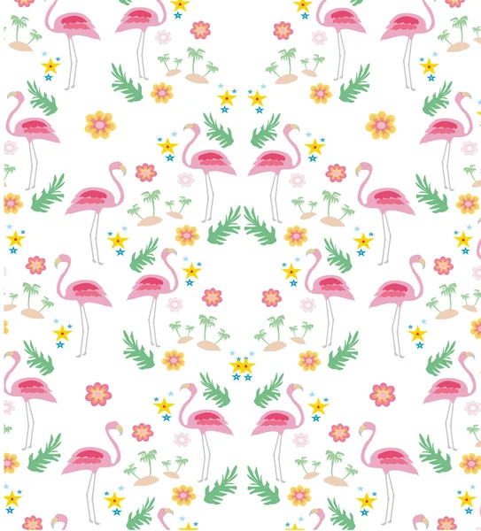 Kusursuz flamingo kuş deseni — Stok Vektör