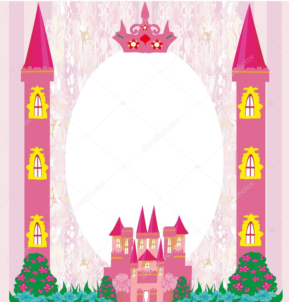 beautiful fairytale pink castle frame