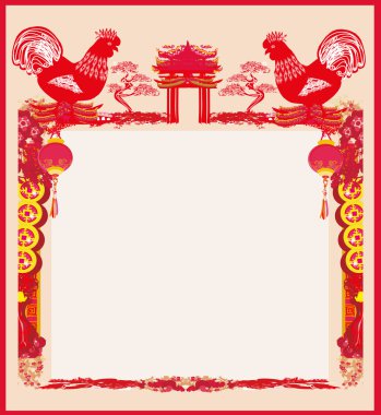 Çin Yeni Yıl Kutlaması için horoz tasarımı yılı