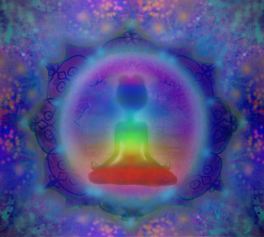 arka plan üzerinde meditasyon kız