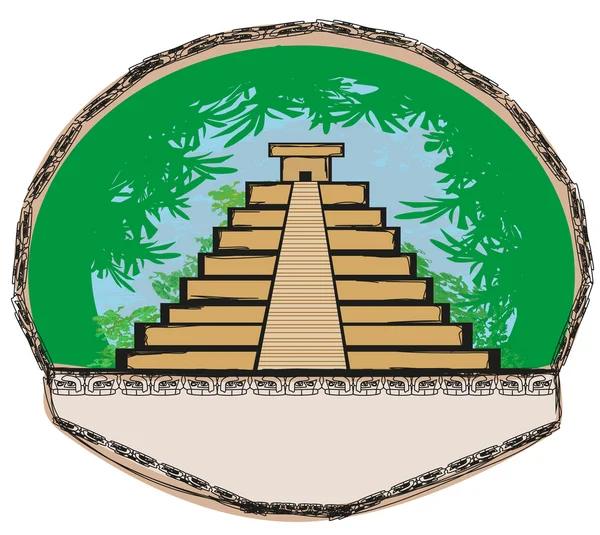 Mayan Pyramid, Chichen-Itza, Mexico — Stock Vector