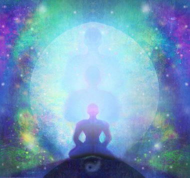 adam siluet meditasyon, yoga.