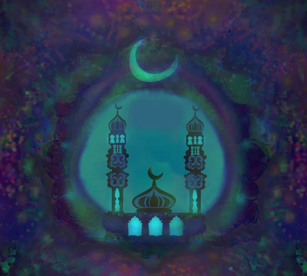 Ramadan kareem design bei nacht — Stockfoto