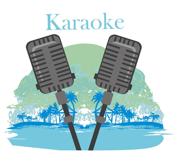 Karaoke noche icono cartel — Vector de stock