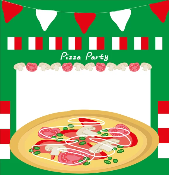 Pizza party poster card — Stock Vector