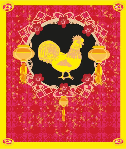 庆祝农历新年的鸡年设计 — 图库矢量图片