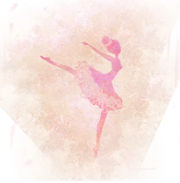 Bella silhouette ballerina vintage — Foto Stock