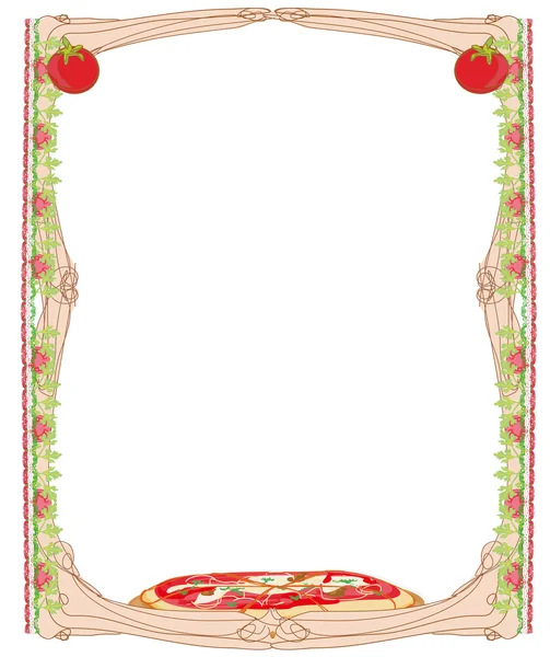 比萨菜单模板卡 — 图库矢量图片