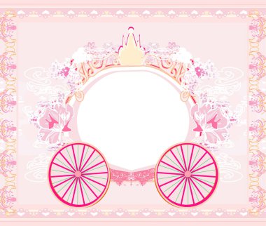 Klasik dekoratif pembe araba davetiyesi